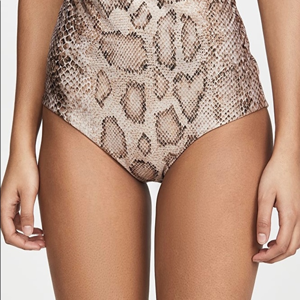 Mara Hoffman Lydia Bikini Bottom Snake Print XL